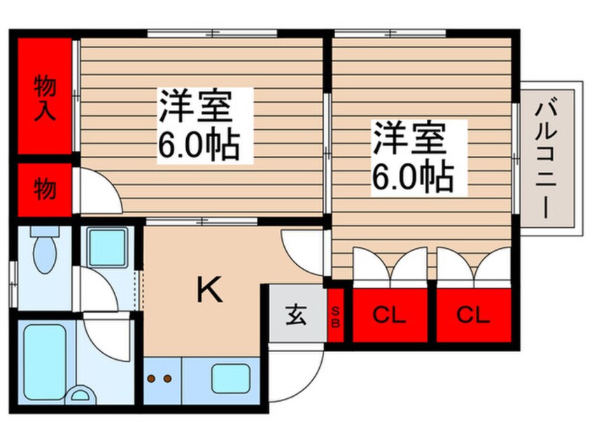 間取図 Ｓ・大川ハイツＡ