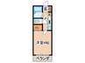 アーデント 1Kの間取り