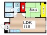 ＡＪＵ稲城 1LDKの間取り