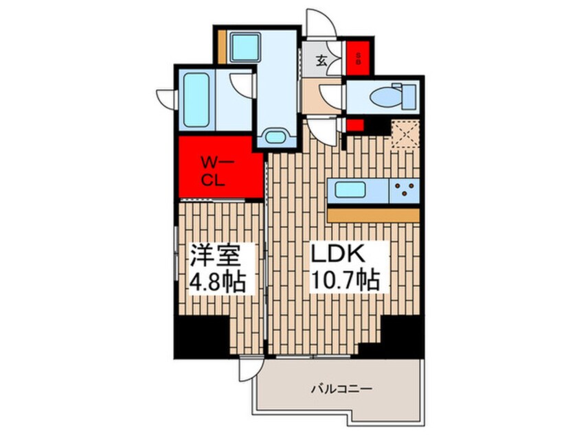 間取図 ｼｰｽﾞﾝﾌﾗｯﾂ蔵前ﾊﾟｰｸﾌﾛﾝﾄ