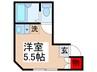 エスポワール北綾瀬 1Rの間取り