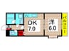 フィオーレ綾瀬 1DKの間取り