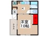 コードンブリューⅥ 1Kの間取り