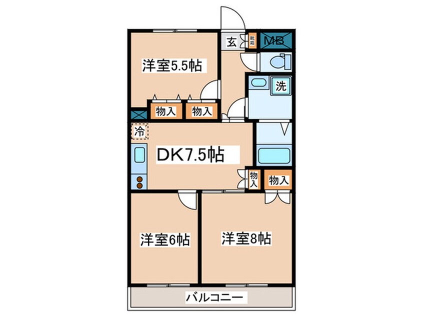 間取図 カ－ディナンス永山２