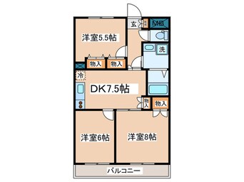 間取図 カ－ディナンス永山２