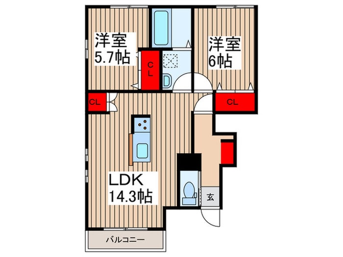 間取り図 メゾンボヌールB棟