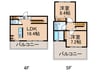 レジデンスシャルマン月島 2LDKの間取り