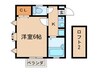 シャレー 1Kの間取り