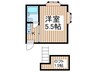 クロスサイド 1Kの間取り
