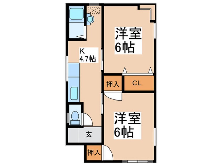 間取図 長津田みなみ台平屋B