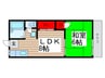 バ－ドピア秋津２号館 1LDKの間取り