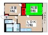 サンライズ末広 2LDKの間取り