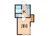梅田ハイツ 1Kの間取り