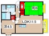 パレシオングリーンヒルズ 2LDKの間取り