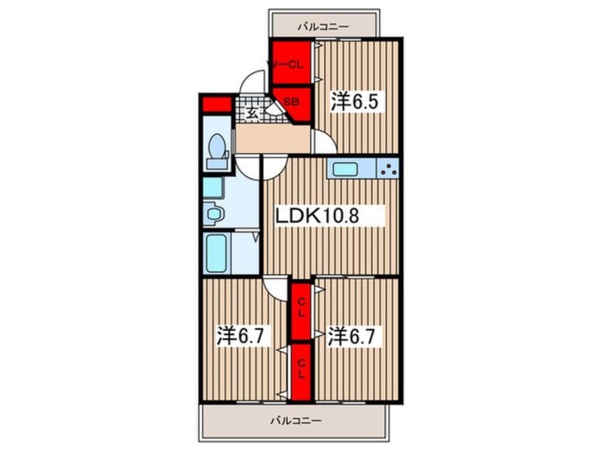 間取図 プルメリア与野