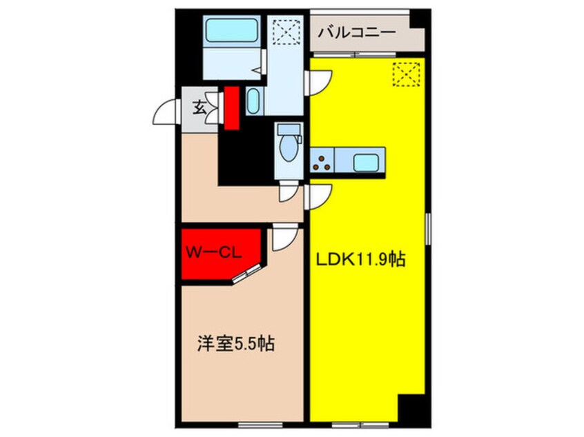 間取図 ｵｰﾊﾟｽﾎｰﾑｽﾞ八丁堀