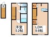 サザンロード氷川台 1LDKの間取り