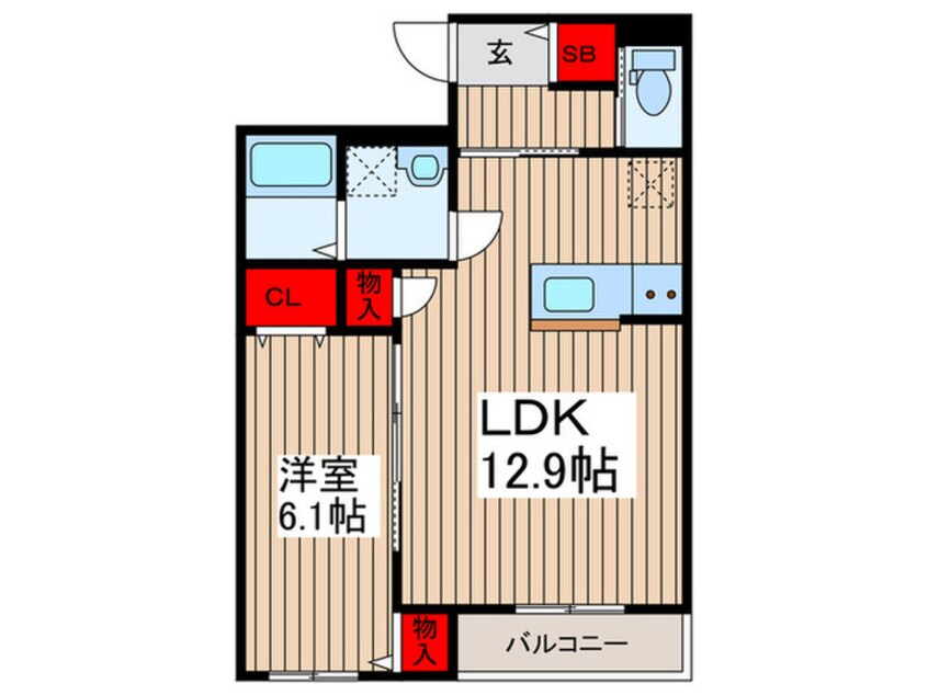 間取図 仮)越谷市千間台東新築ﾏﾝｼｮﾝ