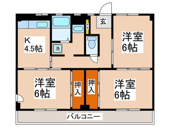 間取図 ビレッジハウス亀井野1号棟