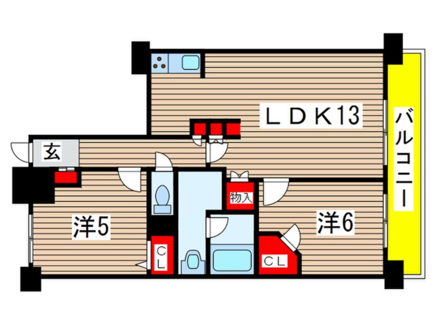 間取図 グランダジュール千葉みなと