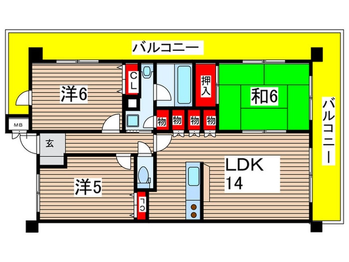 間取り図 グランダジュール千葉みなと
