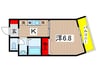 ルネッサンス国立２００１ 1Kの間取り