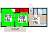 せせらぎコーポ 2DKの間取り