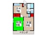 サンハイツ泉台Ｂ 2DKの間取り