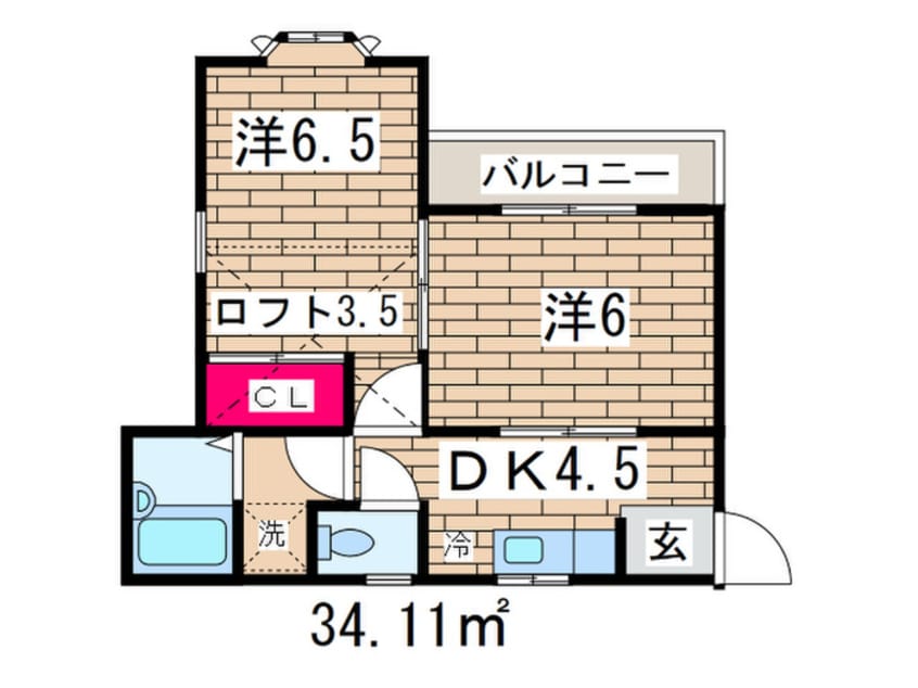 間取図 レオパレス衣笠１３