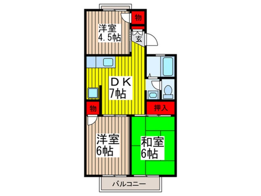 間取図 ハイツナガサワ