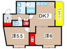 エスパル汐見 2DKの間取り