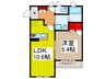 マンション鷹の巣 Ｄ棟 1LDKの間取り