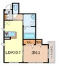 マンション鷹の巣 Ｄ棟 1LDKの間取り
