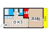メゾン山川Ⅱ 1DKの間取り