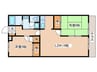 西之台ヴィレッジ 2LDKの間取り