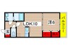 コルテカノンＢ 1LDKの間取り
