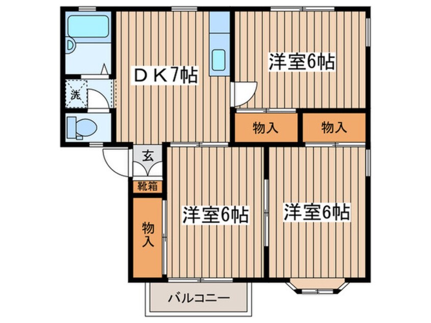 間取図 コ－トビレッジフジイＨ棟