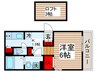 タカラコートⅡ 1Kの間取り