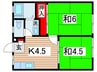 宍倉ハイツ 2Kの間取り