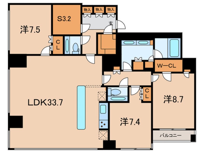 間取図 ローレルタワールネ浜松町(2201)