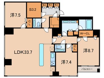 間取図 ローレルタワールネ浜松町(2201)