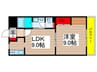 山手ハイツ 1LDKの間取り