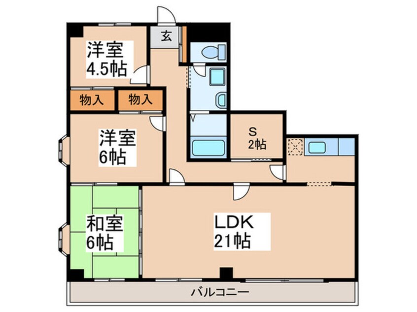 間取図 バラハイツ十日市場