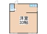 サンロイヤル 1Rの間取り
