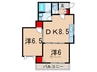 コ－ポ文月 2DKの間取り