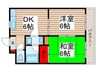 メゾンモナ 2DKの間取り