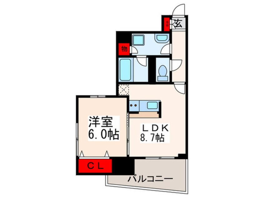 間取図 ﾌﾟﾗｲﾑｱｰﾊﾞﾝ町屋ｻｳｽｺｰﾄ