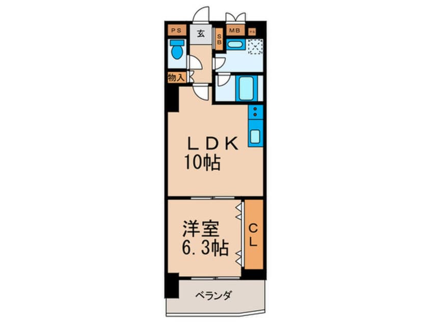 間取図 ﾌﾟﾗｲﾑｱｰﾊﾞﾝ町屋ｻｳｽｺｰﾄ