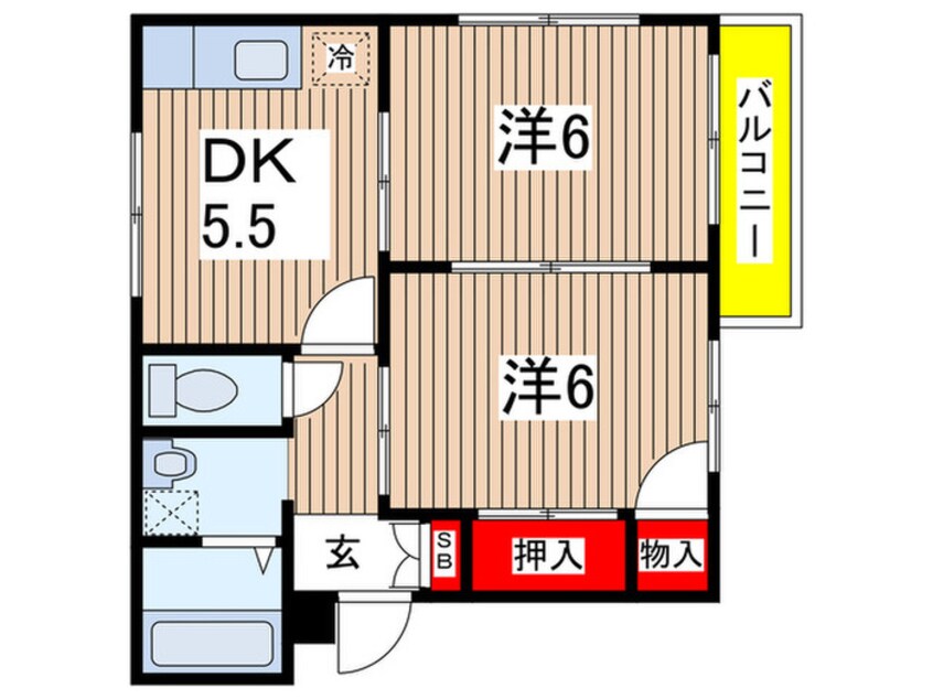 間取図 フレグランスひまわりＢ