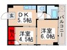 日の出マンション 2DKの間取り